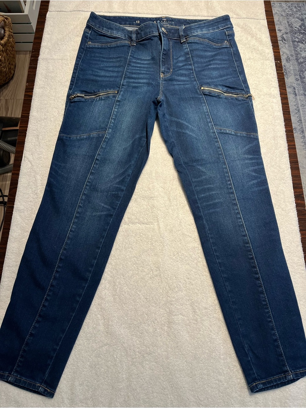White House Black Market Dark Blue Mid-Rise Skinny Cargo style jeans - Size 12